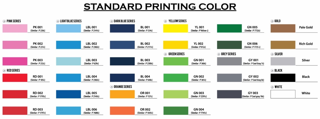 Silkscreen Standard Printing Color