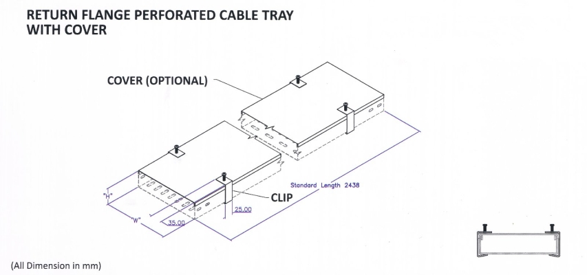 Cable Tray Return Flange With Cover