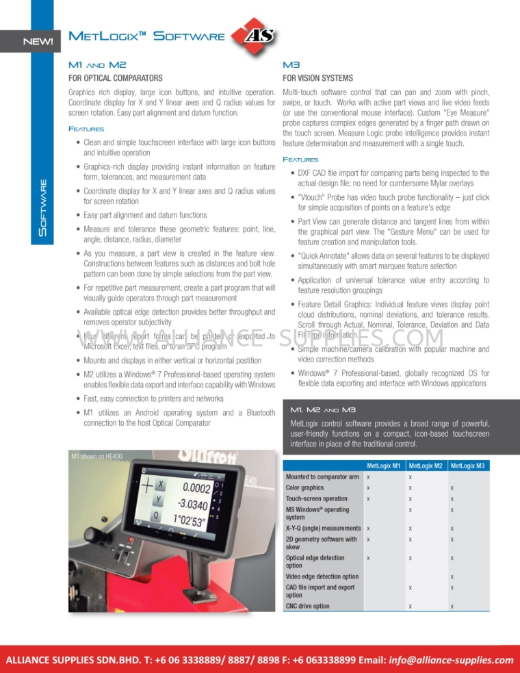 STARRETT MetLogix Software STARRETT Vision Systems and Optical Comparators STARRETT