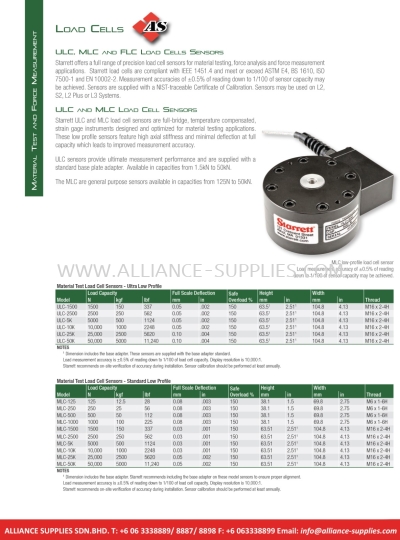 STARRETT ULC, MLC and FLC Load Cells