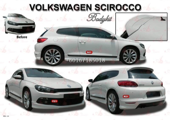 volkswagen scirocco spoiler bodykit