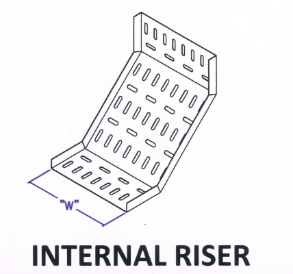 Straight Edge Perforated Cable Tray Fitting - Internal Riser