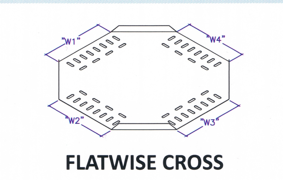 Straight Edge Perforated Cable Tray Fitting - Flatwise Cross Cable Tray Cable Support Systems