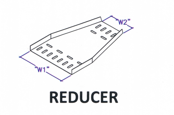 Straight Edge Perforated Cable Tray Fitting - Reducer