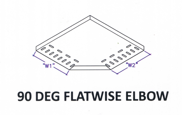 Straight Edge Perforated Cable Tray Fitting - 90 Deg Flatwise Elbow