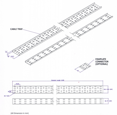 Straight Edge Perforated Cable Tray 001