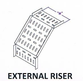 Straight Edge Perforated Cable Tray Fitting - External Riser Cable Tray Cable Support Systems