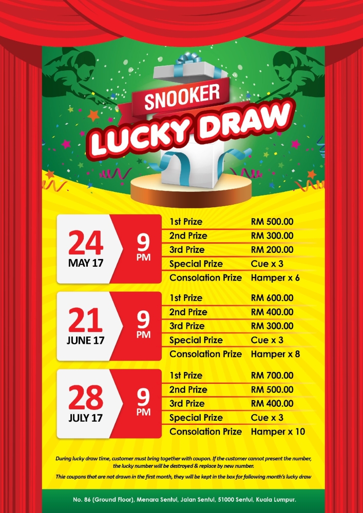 VK SNOOKER LUCKY DRAW