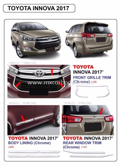 2017 TOYOTA INNOVA ACCESSORIES PARTS (CHROME)