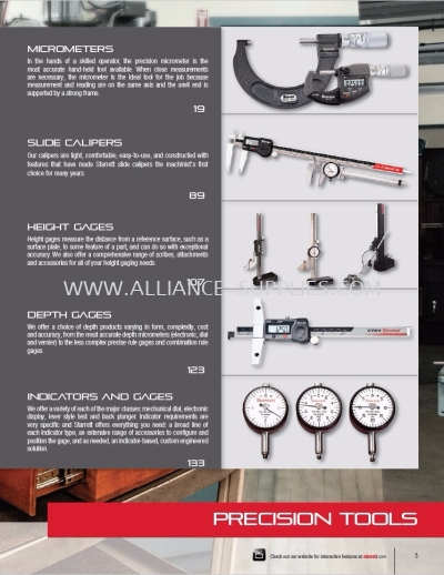 STARRETT Precision CAT 33 Index pg1