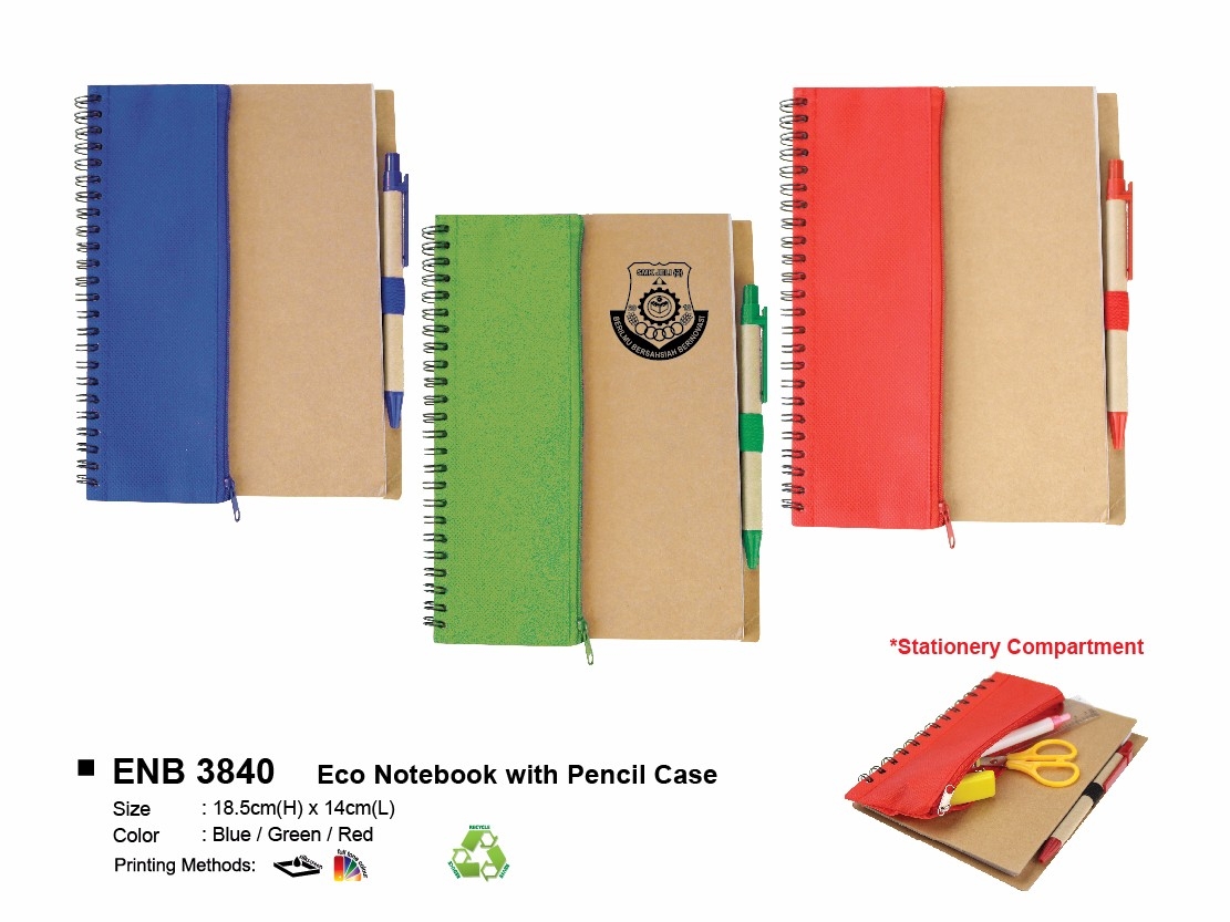 ENB 3840 ECO NOTEBOOK WITH PENCIL CASE