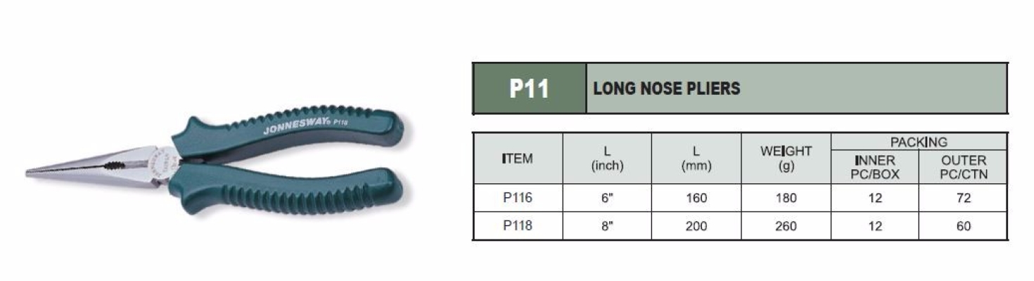 LONG NOSE PLIERS 6" - P116
