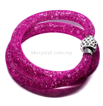 Stardust Bracelet, Double Loop, CC14 Fuchsia