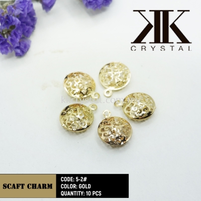 Fashion Scarf Charm, Code: 5-2, Gold, 10pcs/pack