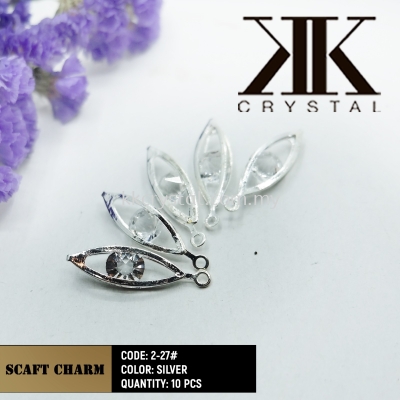 Fashion Scarf Charm, Code: 2-27, Silver, 10pcs/pack