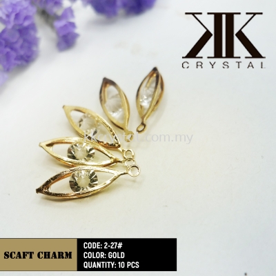 Fashion Scarf Charm, Code: 2-27, Gold, 10pcs/pack