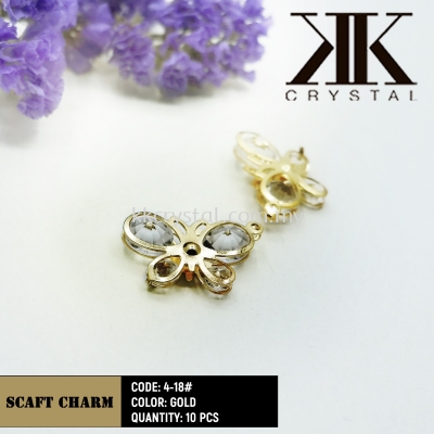 Fashion Scarf Charm, Code: 4-18, Gold, 10pcs/pack