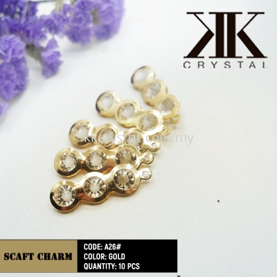 Fashion Scarf Charm, Code: A26, Gold, 10pcs/pack