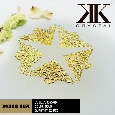 Dokoh Besi, Triangle 75 x 45mm, Gold Plated, 20pcs/pack (BUY 1 GET 1 FREE)