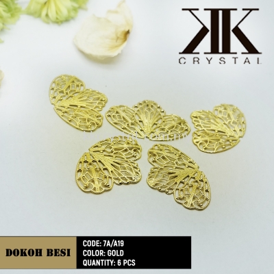 Dokoh Besi, Code: 7A/A19, Gold Plated, 6pcs/pack (BUY 1 GET 1 FREE)