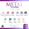 Metal Flower, 6 Petal Flower, 12pcs/pack Metal Flower Sew On