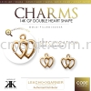 Suasa (Gold Filled), Charm, Double Heart, 4pcs/pack Charms  Suasa (Gold Filled) 