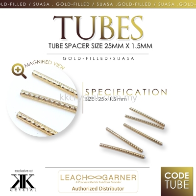 Suasa (Gold Filled), Tube, 25x1.5mm, 1-pcs