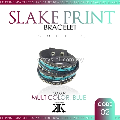 Slake Print Bracelet, 02# Multicolor Blue