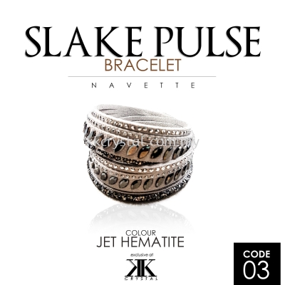 Slake Pulse Bracelet, Navette, 03# Jet Hematite