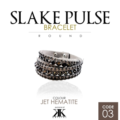 Slake Pulse Bracelet, Round, 03# Jet Hematite