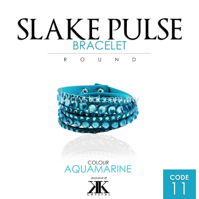 Slake Pulse Bracelet, Round, 11# Aquamarine
