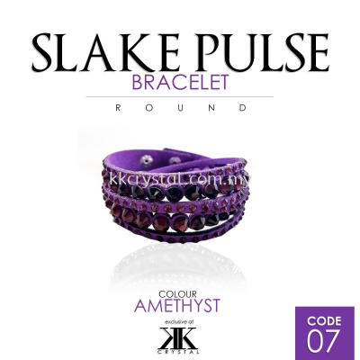 Slake Pulse Bracelet, Round, 07# Amethyst