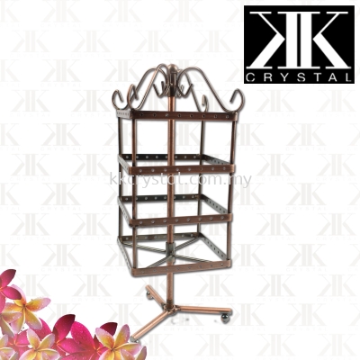 Displays, Earring Display Rack, Copper, Metal, Square 28cm