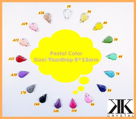 Chunky Beads, Teardrop, 8X13mm, A2_Pastel Color, 30pcs/pack (BUY 1 GET 1 FREE)