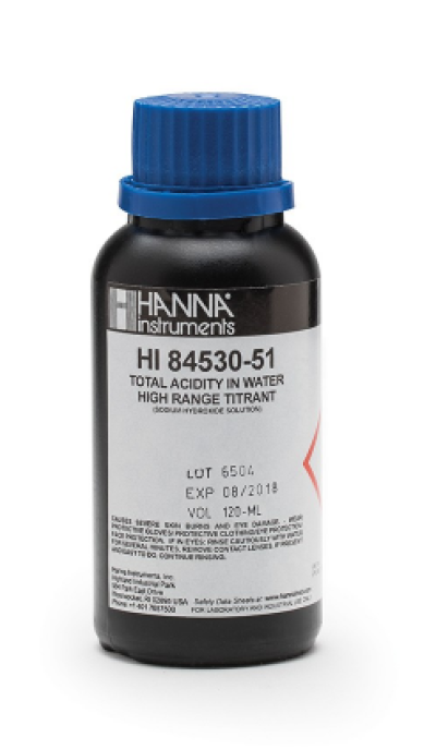 HI84530-51 High Range Titrant for Titratable Acidity in Water Mini Titrator