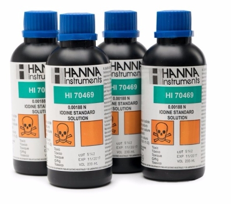 HI70469 Iodine Standard Solution (0.00188 N), 4 x 250 mL