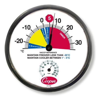 Cooper Atkins 212-159C | 12" HACCP Cooler / Freezer Wall Thermometer - Celsius [Delivery: 3-5 days subject to availability]