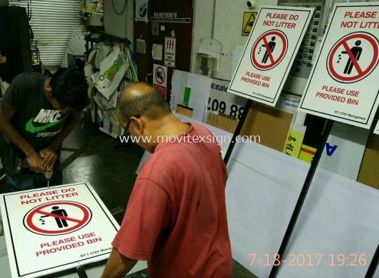 please do not litter signboard keep your factory clean ,to educate our staff more of cleanliness. A good sign well enhanc u a good fung sui for the company. (click for more detail)