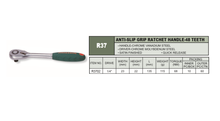 ANTI-SLIP GRIP RATCHET HANDLE-48 TEETH - R3702
