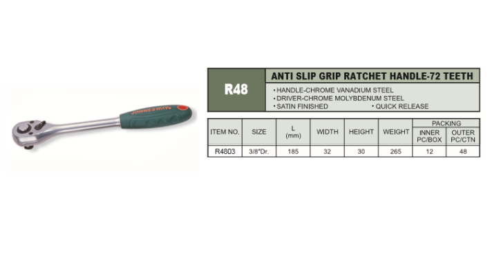 ANTI SLIP GRIP RATCHET HANDLE-72 TEETH - R4803