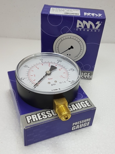 B100/10 AMS Germny Pressure Gauge [100mm x 3.8"BSP x 150PSU