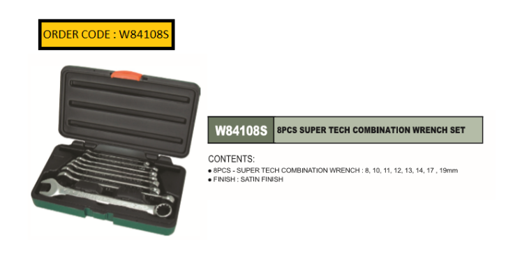 SUPER TECH COMBINATION WRENCH SET 8 PCS - W84108S