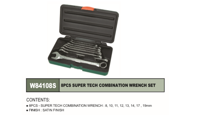 SUPER TECH COMBINATION WRENCH SET 8 PCS - W84108S