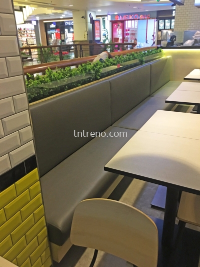 Custom made bench seating with cushion in PJ Selangor Malaysia #Bench Design #Carpentry works #cushion #Fabric #plywood #laminate #veneer #spray paint