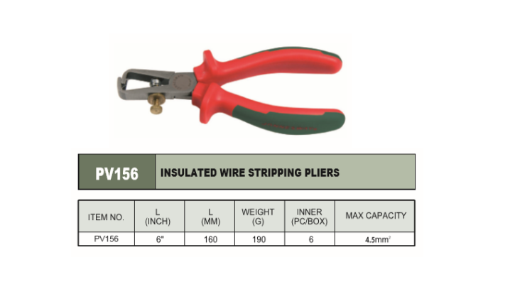 INSULATED WIRE STRIPPING PLIERS - PV156