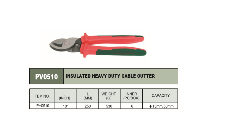INSULATED HEAVY DUTY CABLE CUTTER - PV0510 Professional Combination Wrench Jonnesway