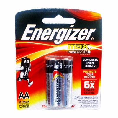 ENERGIZER MAX, SIZE AA, 2 PACK, 1.5V ALKALINE BATTERY