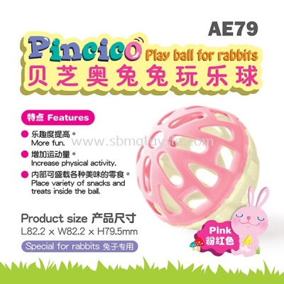 AE79 Pincico Play Ball For Rabbits-Pink