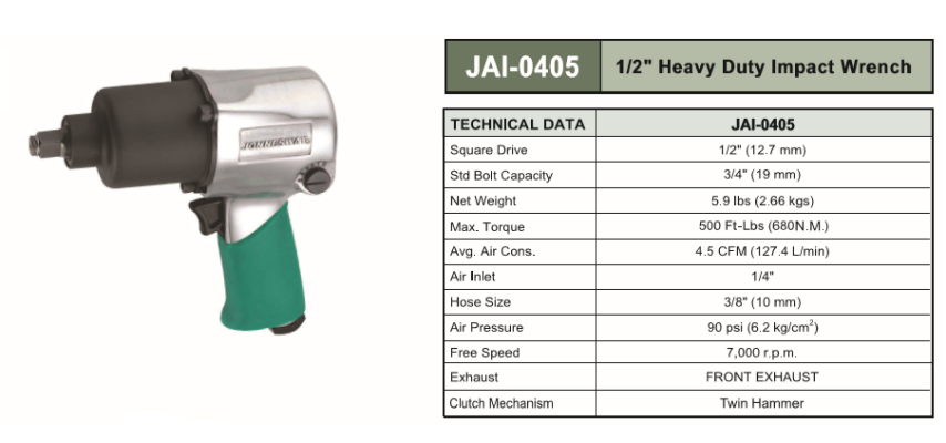 1/2" HEAVY DUTY IMPACT WRENCH - JAI-0405