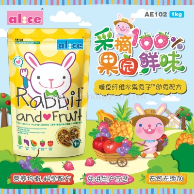 AE102 Alice Rabbit & Fruit 1kg (For Young Rabbit)